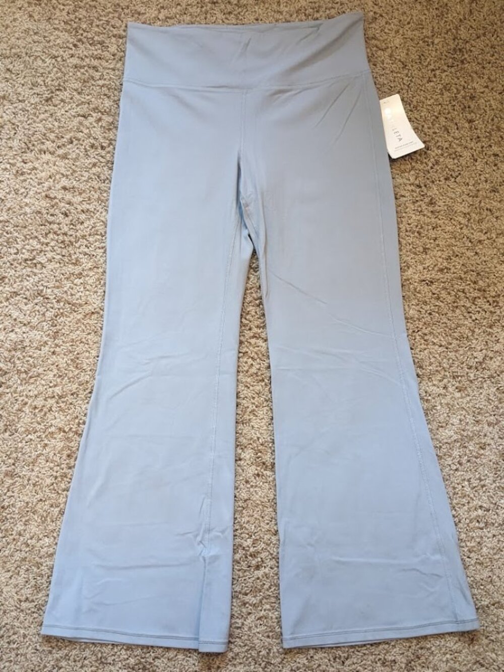 NWT Athleta Elation Flare Pant in Powervita Light Blue XL athleisure yoga Y2K